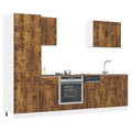 vidaXL 7-tlg. Küchenschrank-Set Lucca Räuchereiche Holzwerkstoff