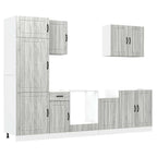 vidaXL 7-tlg. Küchenschrank-Set Lucca Grau Sonoma Holzwerkstoff