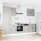 vidaXL 7-tlg. Küchenschrank-Set Lucca Grau Sonoma Holzwerkstoff