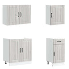 vidaXL 7-tlg. Küchenschrank-Set Lucca Grau Sonoma Holzwerkstoff