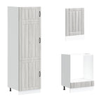 vidaXL 7-tlg. Küchenschrank-Set Lucca Grau Sonoma Holzwerkstoff