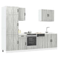 vidaXL 7-tlg. Küchenschrank-Set Lucca Grau Sonoma Holzwerkstoff