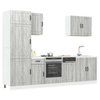 vidaXL 7-tlg. Küchenschrank-Set Lucca Grau Sonoma Holzwerkstoff
