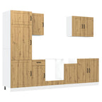 vidaXL 7-tlg. Küchenschrank-Set Lucca Artisan-Eiche Holzwerkstoff