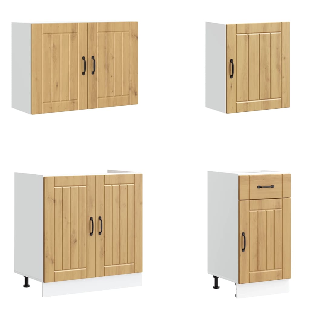 vidaXL 7-tlg. Küchenschrank-Set Lucca Artisan-Eiche Holzwerkstoff
