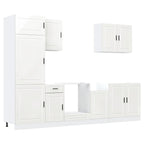 vidaXL 7-tlg. Küchenschrank-Set Porto Hochglanz-Weiß Holzwerkstoff