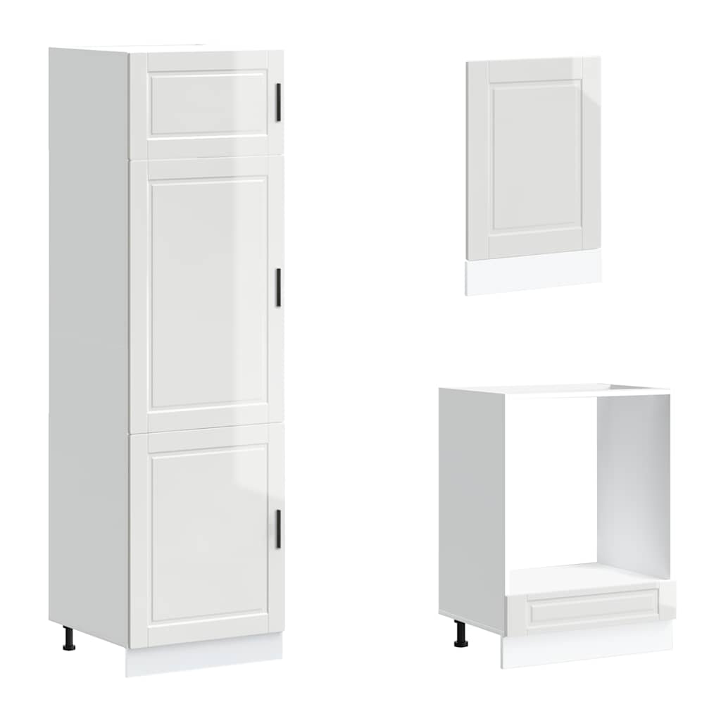 vidaXL 7-tlg. Küchenschrank-Set Porto Hochglanz-Weiß Holzwerkstoff
