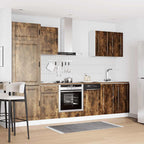 vidaXL 7-tlg. Küchenschrank-Set Porto Räuchereiche Holzwerkstoff