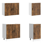 vidaXL 7-tlg. Küchenschrank-Set Porto Räuchereiche Holzwerkstoff