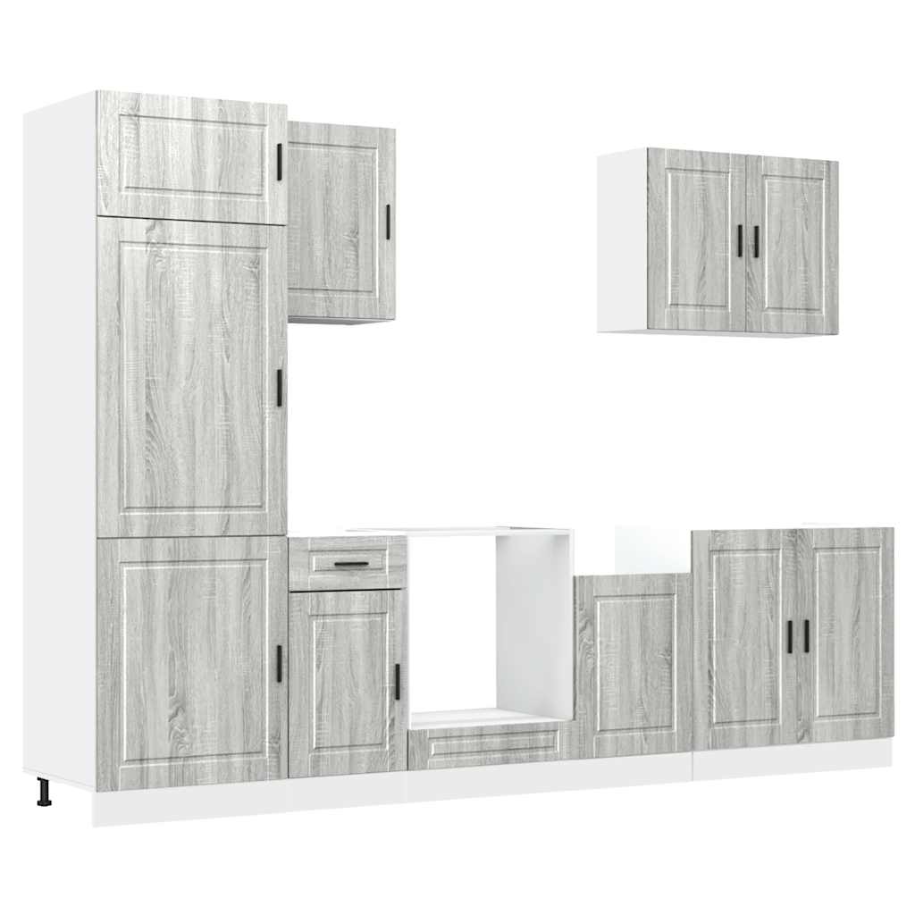 vidaXL 7-tlg. Küchenschrank-Set Porto Grau Sonoma Holzwerkstoff