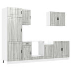 vidaXL 7-tlg. Küchenschrank-Set Porto Grau Sonoma Holzwerkstoff