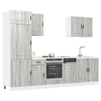 vidaXL 7-tlg. Küchenschrank-Set Porto Grau Sonoma Holzwerkstoff