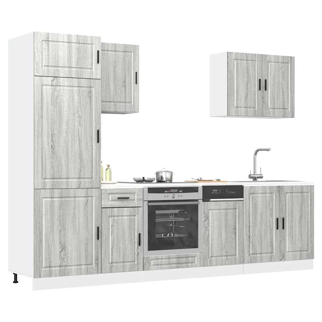 vidaXL 7-tlg. Küchenschrank-Set Porto Grau Sonoma Holzwerkstoff