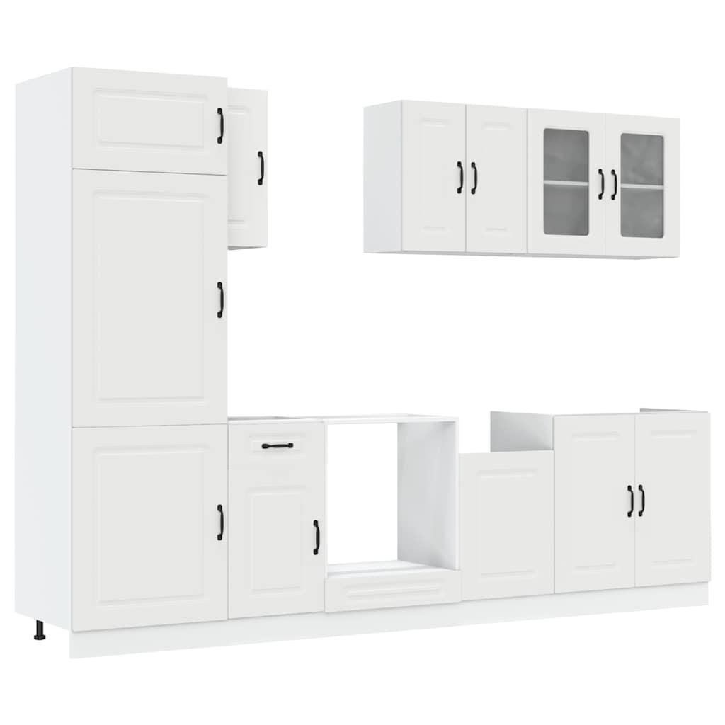 vidaXL 8-tlg. Küchenschrank-Set Kalmar Weiß Holzwerkstoff