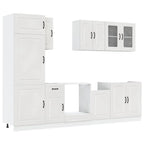 vidaXL 8-tlg. Küchenschrank-Set Kalmar Kalmar Hochglanz-Weiß Holzwerkstoff