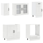 vidaXL 8-tlg. Küchenschrank-Set Kalmar Kalmar Hochglanz-Weiß Holzwerkstoff