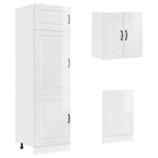 vidaXL 8-tlg. Küchenschrank-Set Kalmar Kalmar Hochglanz-Weiß Holzwerkstoff