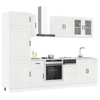 vidaXL 8-tlg. Küchenschrank-Set Kalmar Kalmar Hochglanz-Weiß Holzwerkstoff