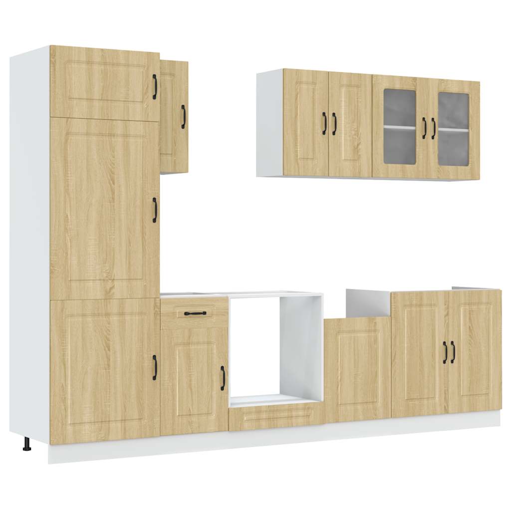 vidaXL 8-tlg. Küchenschrank-Set Kalmar Sonoma-Eiche Holzwerkstoff