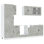vidaXL 8-tlg. Küchenschrank-Set Kalmar Betongrau Holzwerkstoff