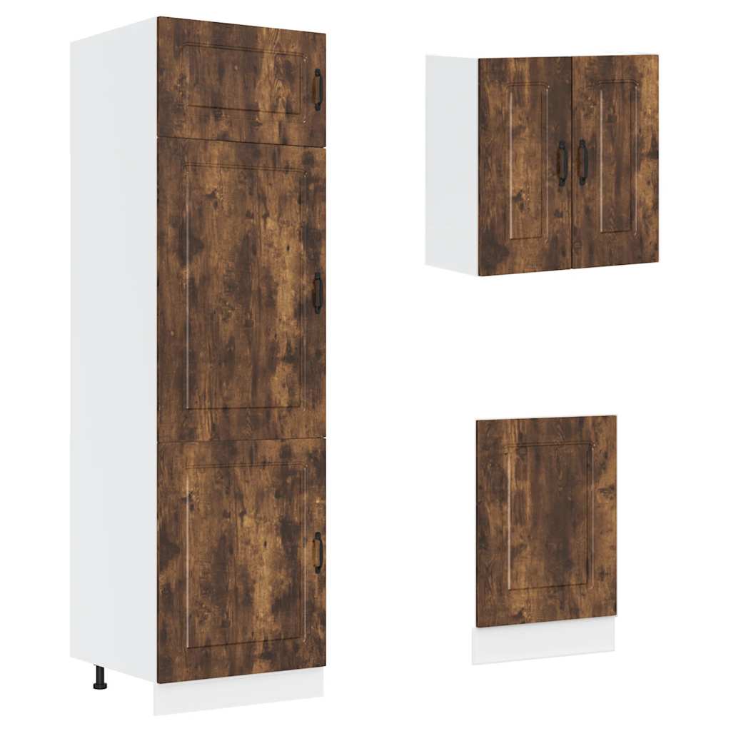 vidaXL 8-tlg. Küchenschrank-Set Kalmar Räuchereiche Holzwerkstoff