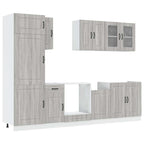 vidaXL 8-tlg. Küchenschrank-Set Kalmar Grau Sonoma Holzwerkstoff