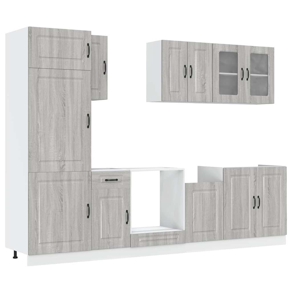 vidaXL 8-tlg. Küchenschrank-Set Kalmar Grau Sonoma Holzwerkstoff