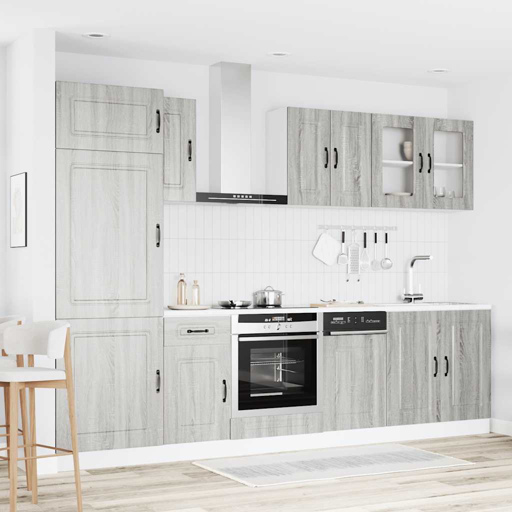 vidaXL 8-tlg. Küchenschrank-Set Kalmar Grau Sonoma Holzwerkstoff