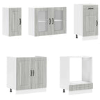 vidaXL 8-tlg. Küchenschrank-Set Kalmar Grau Sonoma Holzwerkstoff