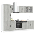 vidaXL 8-tlg. Küchenschrank-Set Kalmar Grau Sonoma Holzwerkstoff