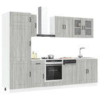 vidaXL 8-tlg. Küchenschrank-Set Kalmar Grau Sonoma Holzwerkstoff
