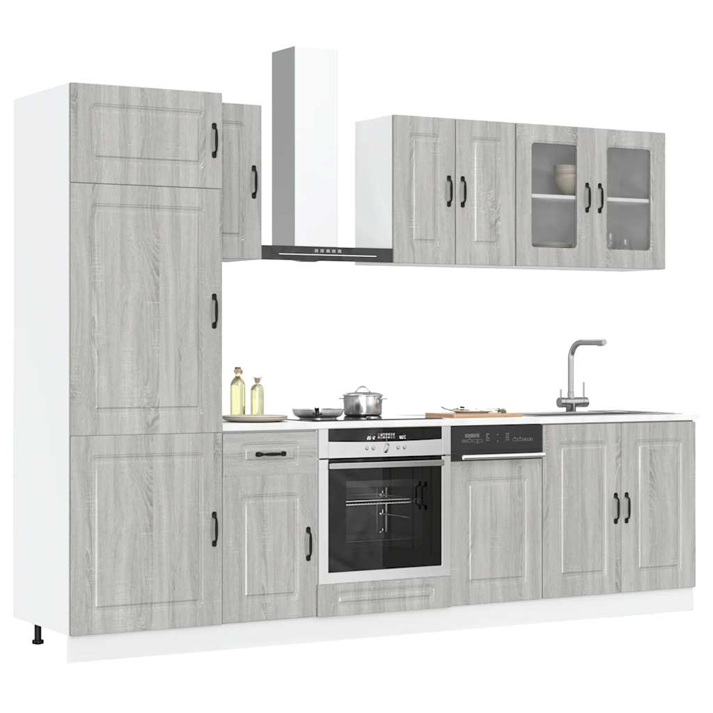 vidaXL 8-tlg. Küchenschrank-Set Kalmar Grau Sonoma Holzwerkstoff