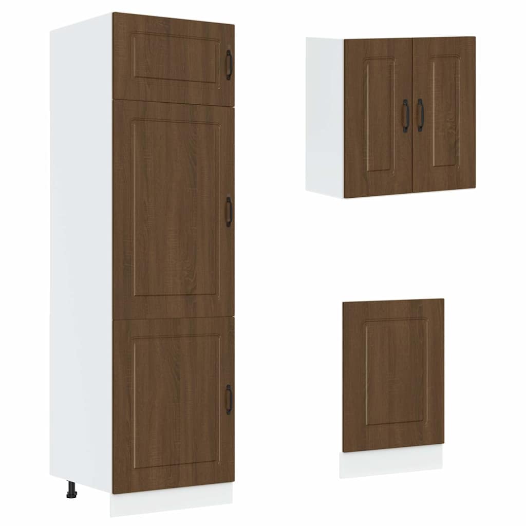 vidaXL 8-tlg. Küchenschrank-Set Kalmar Braun Eichen-Optik Holzwerkstoff