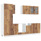 vidaXL 8-tlg. Küchenschrank-Set Kalmar Altholz-Optik Holzwerkstoff