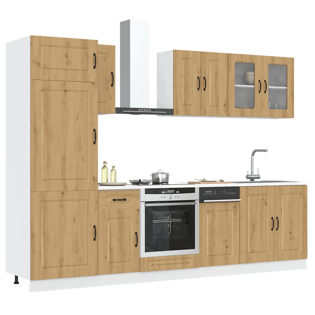 vidaXL 8-tlg. Küchenschrank-Set Kalmar Artisan-Eiche Holzwerkstoff