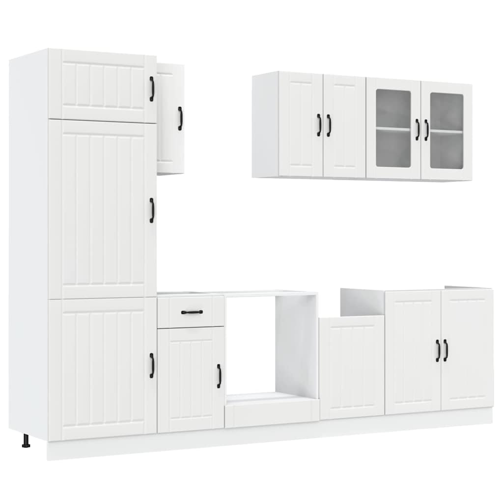 vidaXL 8-tlg. Küchenschrank-Set Lucca Weiß Holzwerkstoff