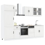 vidaXL 8-tlg. Küchenschrank-Set Lucca Weiß Holzwerkstoff