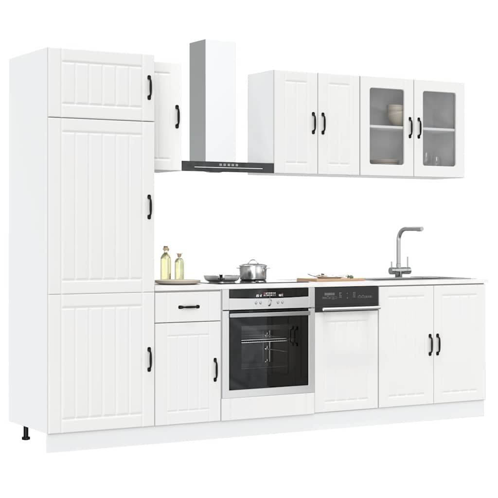 vidaXL 8-tlg. Küchenschrank-Set Lucca Weiß Holzwerkstoff