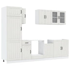 vidaXL 8-tlg. Küchenschrank-Set Lucca Hochglanz-Weiß Holzwerkstoff