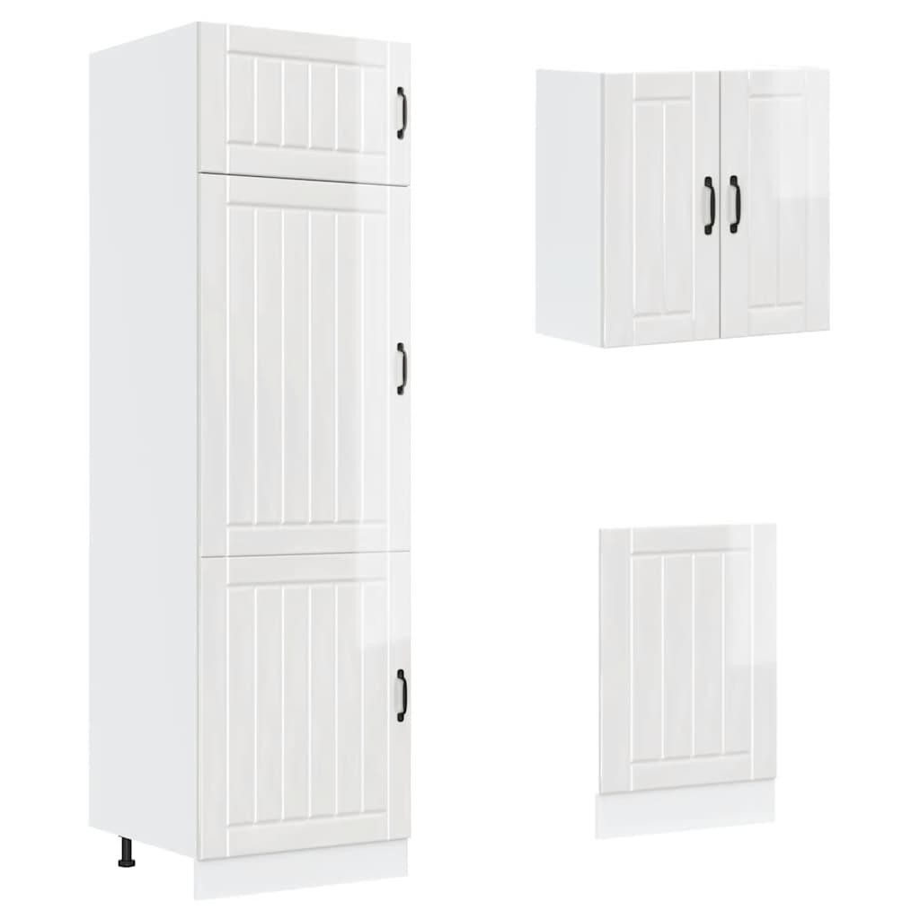 vidaXL 8-tlg. Küchenschrank-Set Lucca Hochglanz-Weiß Holzwerkstoff