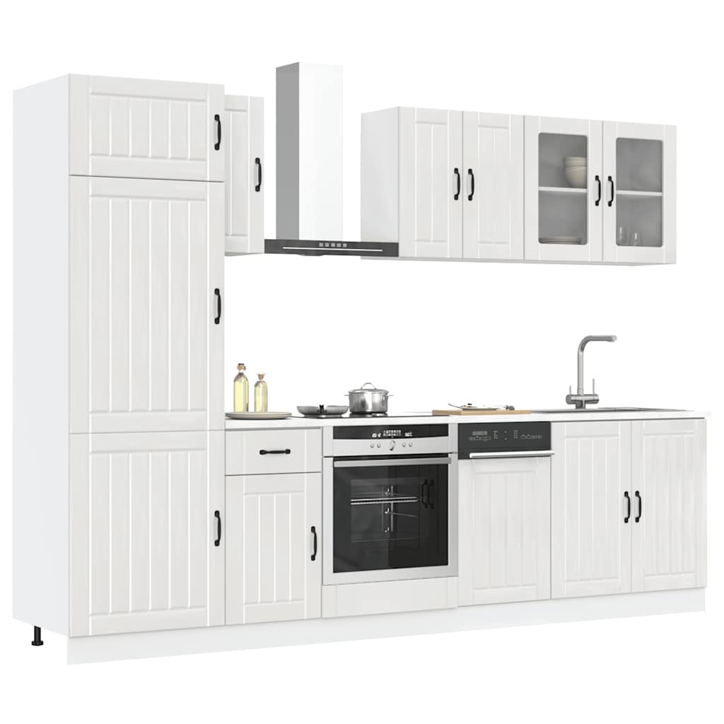 vidaXL 8-tlg. Küchenschrank-Set Lucca Hochglanz-Weiß Holzwerkstoff