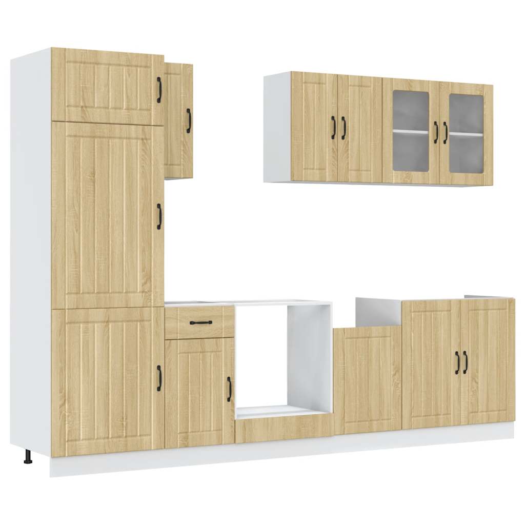 vidaXL 8-tlg. Küchenschrank-Set Lucca Sonoma-Eiche Holzwerkstoff