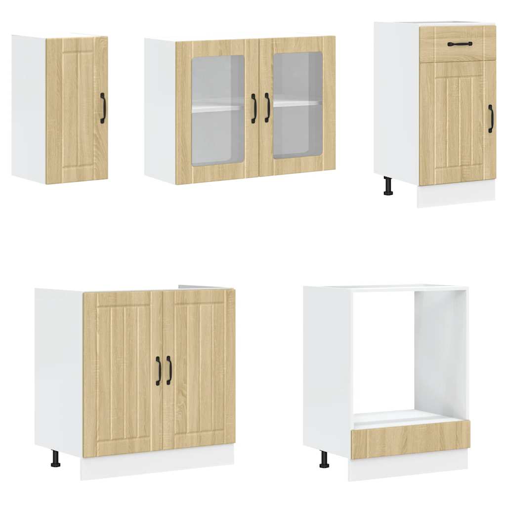 vidaXL 8-tlg. Küchenschrank-Set Lucca Sonoma-Eiche Holzwerkstoff