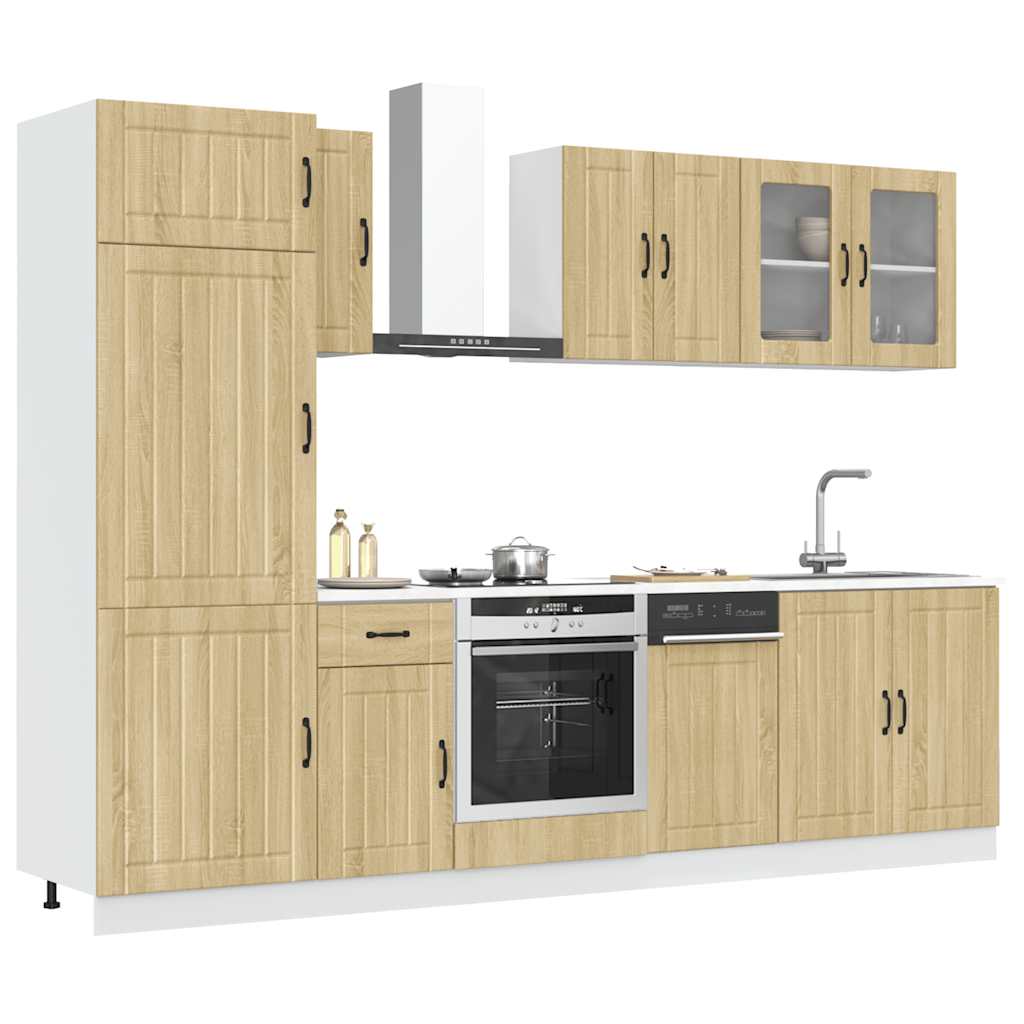 vidaXL 8-tlg. Küchenschrank-Set Lucca Sonoma-Eiche Holzwerkstoff