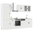 vidaXL 8-tlg. Küchenschrank-Set Porto Weiß Holzwerkstoff