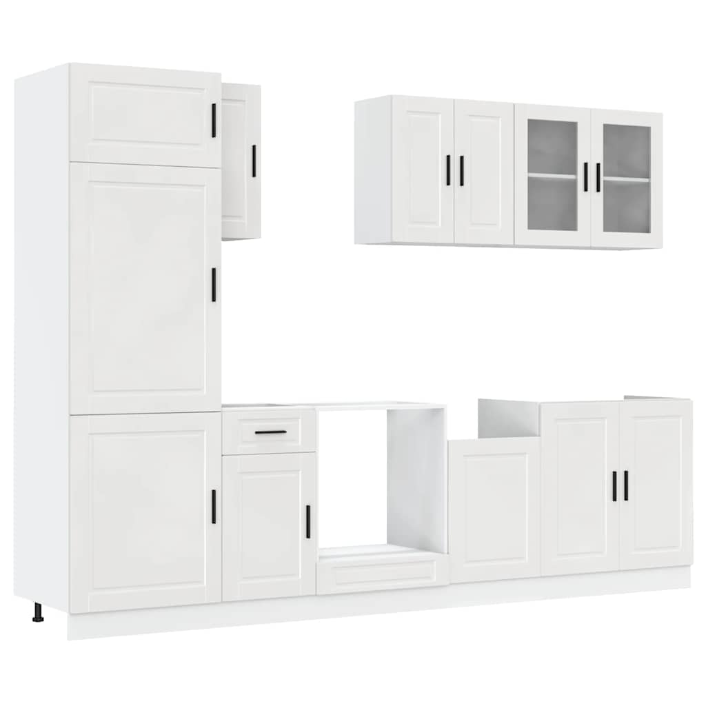 vidaXL 8-tlg. Küchenschrank-Set Porto Hochglanz-Weiß Holzwerkstoff