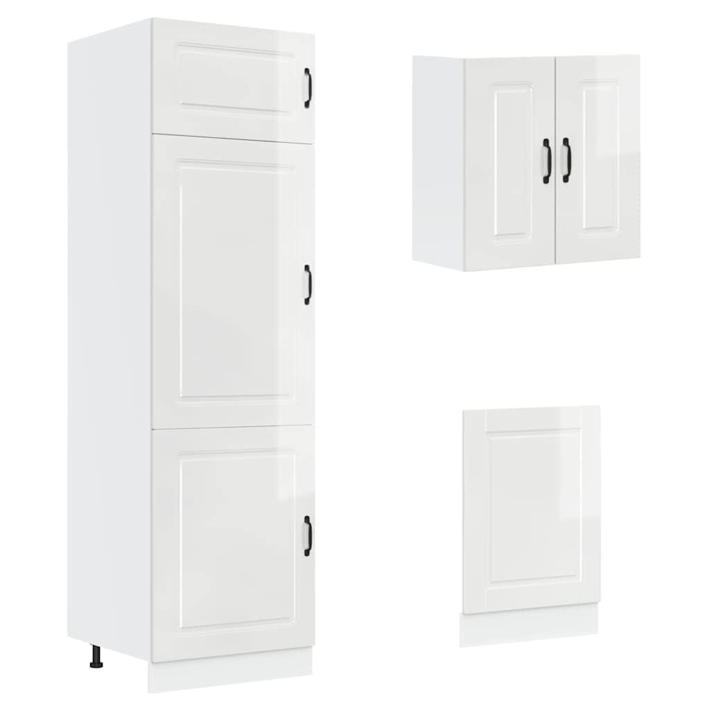 vidaXL 8-tlg. Küchenschrank-Set Porto Hochglanz-Weiß Holzwerkstoff