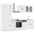 vidaXL 8-tlg. Küchenschrank-Set Porto Hochglanz-Weiß Holzwerkstoff