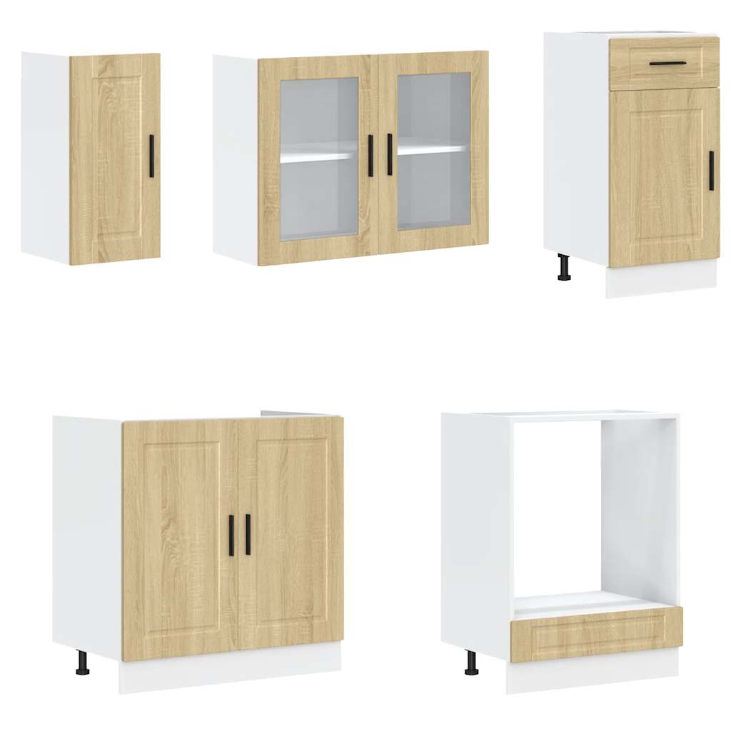 vidaXL 8-tlg. Küchenschrank-Set Porto Sonoma-Eiche Holzwerkstoff