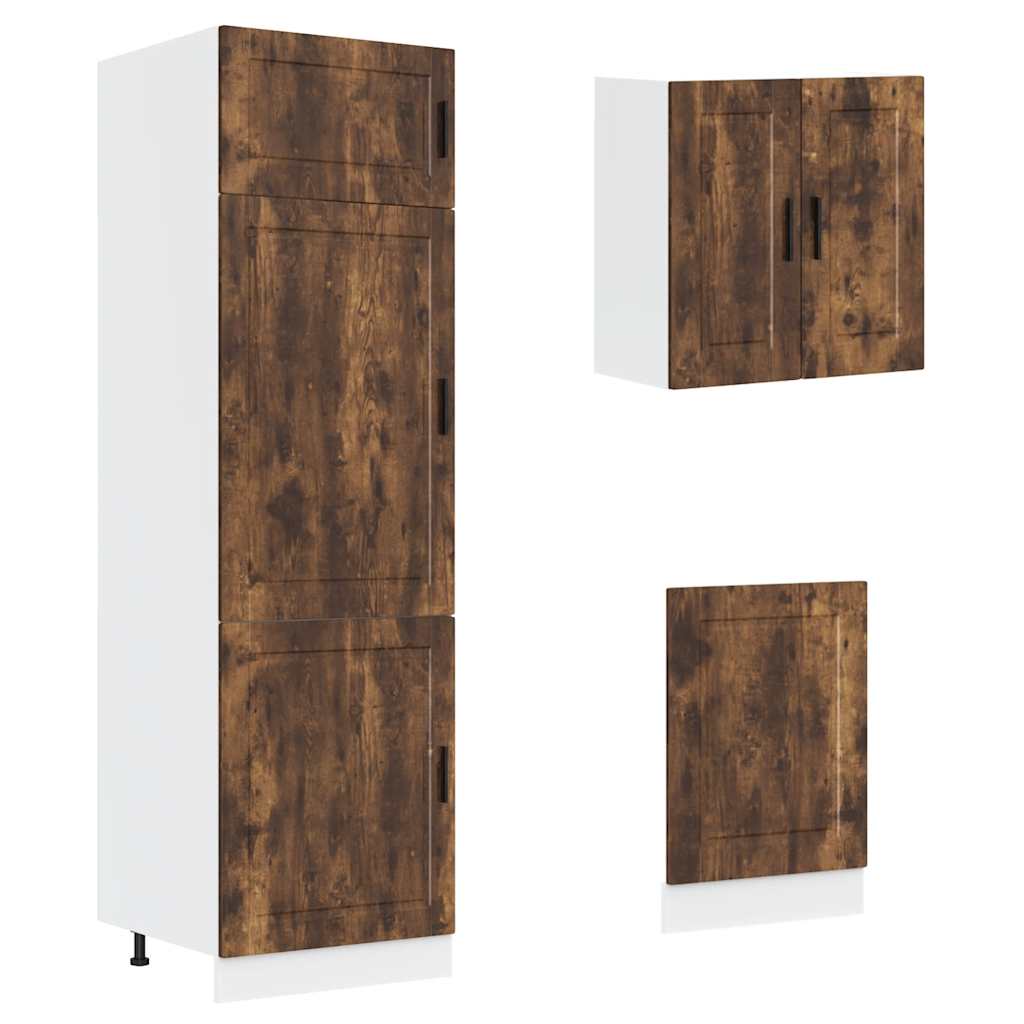 vidaXL 8-tlg. Küchenschrank-Set Porto Räuchereiche Holzwerkstoff